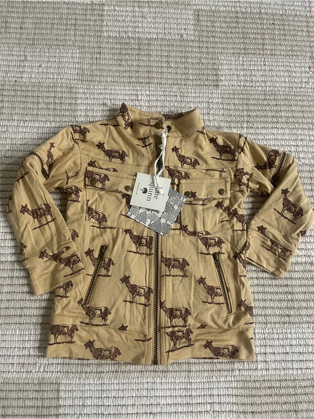 NWT Kate Quinn Motorcycle Jacket Sheep  Size 12-18 Months